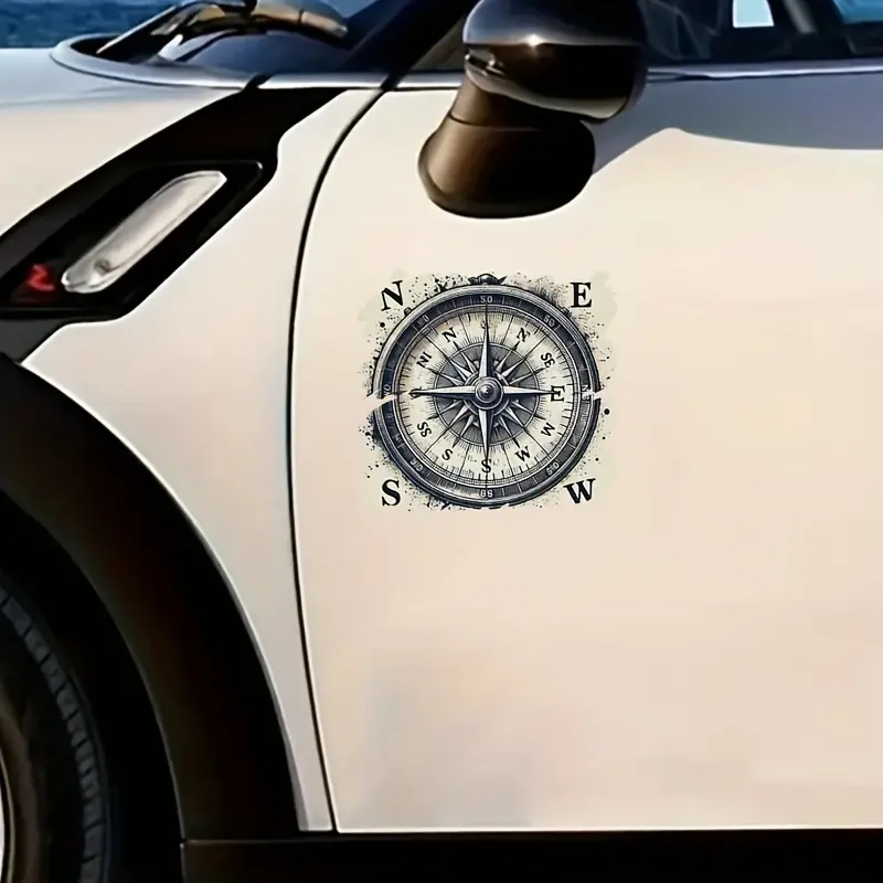 1PC  This adventure-themed vintage-style sticker (suitable for car bodies/notebook covers) with weathered compass shape + classic direction design feels like a “portable exploration spirit logo”, retro and eye-catching daily.