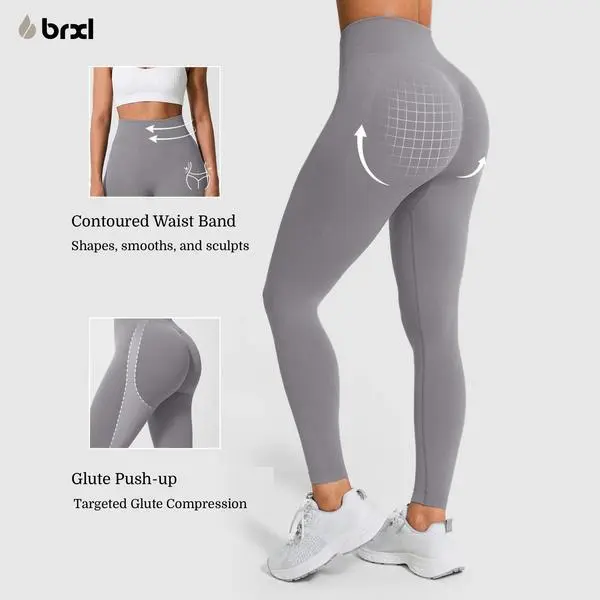 BRXL BrxlGrit Women's High Waisted Leggings, Scrunch Butt Lifting, Tummy Control, Seamless Compression, 4 Way Stretch, Squat Proof, Non See Through, Moisture Wicking, All Seasons Sports Bottoms for Gym, Training-2,summerwins