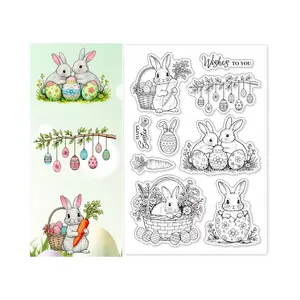 Easter Bunny Egg Stamp, Transparent Clear Design, Ideal for DIY Albums, Journals, Card Making, Paper Crafts, Art Decoration