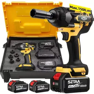Cordless Impact Wrench 1/2-inch, High Torque 1200N.m, Compact Wrench w/ 1X 4.0Ah B,summervibes