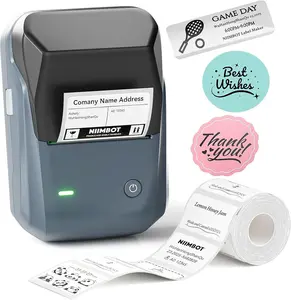 NIIMBOT B1 Label Maker Machine, Thermal Label Printer Easy to Use for Office, Home, Business, Came with 1 Roll White Label(Blue)