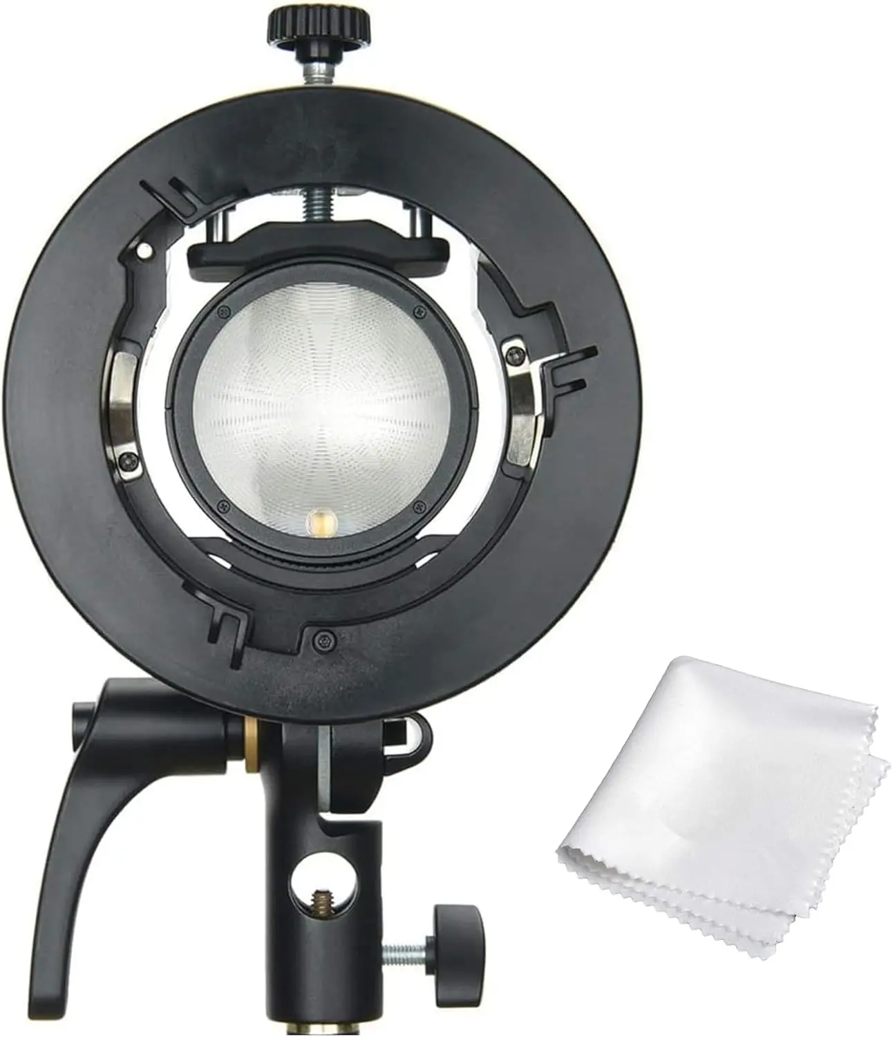 Godox S2 Speedlite S Type Bracket Bowens Mount Flash Holder for Godox V100 AD200Pro II V1Pro AD200Pro AD400Pro AD200 and Other Flashes, Precise Tilt Control, Large Handle, Integrated Umbrella Mount Adjustable Camera Accessories