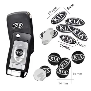 10Pcs 14mm, 16mm, Multiple Sizes Car Remote Key Fob Emblem Aluminium Badge Sticker Replacement Accessories For KIA K5 K9 Sorento Ceed Sportage Carnival Stinger Forte Niro Cadenza Soul Cerato EV6 Stonic Telluride Proceed RIO Borrego Seltos Picanto