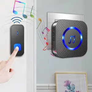 LIKEPAI Wireless Doorbell with 52 Chimes Adjustable Volume Colorful LED 1000Ft Range IP55 Waterproof Lithium Battery Home Security System Easy Installation