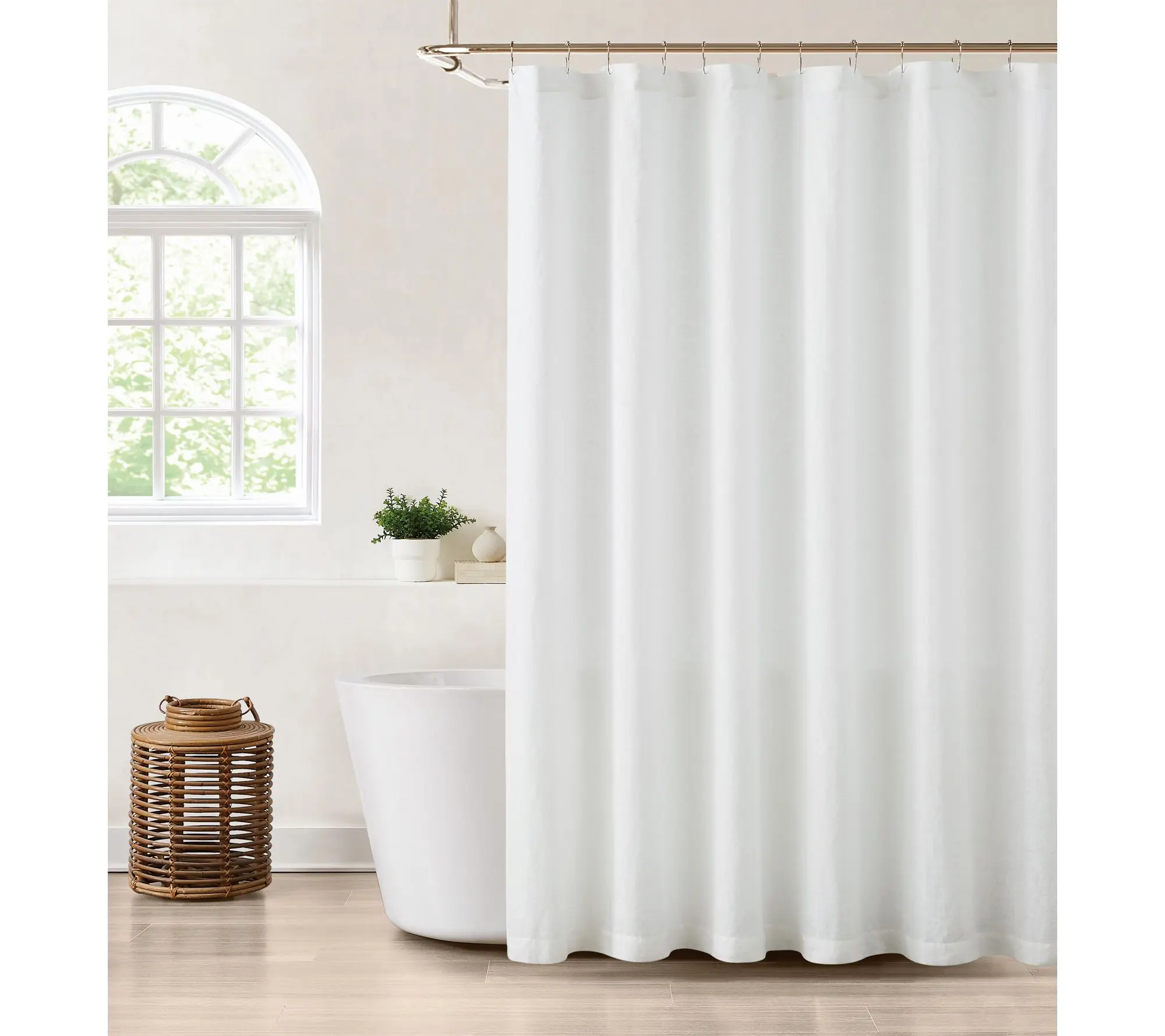 Brooklyn Loom Flax Linen Shower Curtain