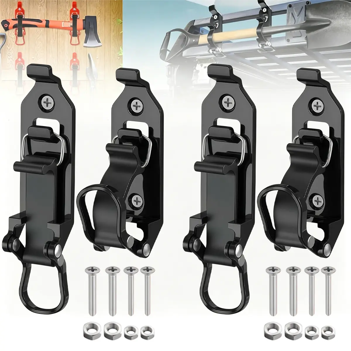 Fathers Day Gifts Shovel Mount for Roof Rack - Heavy Duty Garage Shovel Holder, Quick Release Axe Holder Mount Kit with Screws Nut, Wall Mounting Brackets Kit for Truck Bike storage Fathersdaygift,dorm room inspo,college dorm essentials,dorm haul