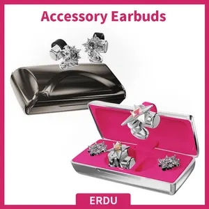 ERDU Accessory Earbuds (2 Pairs of Charms included), Wireless Headphones, Bluetooth Earphones, Magnetic Stylish Clipbuds, high-end on-ear design for daily use, club, workout