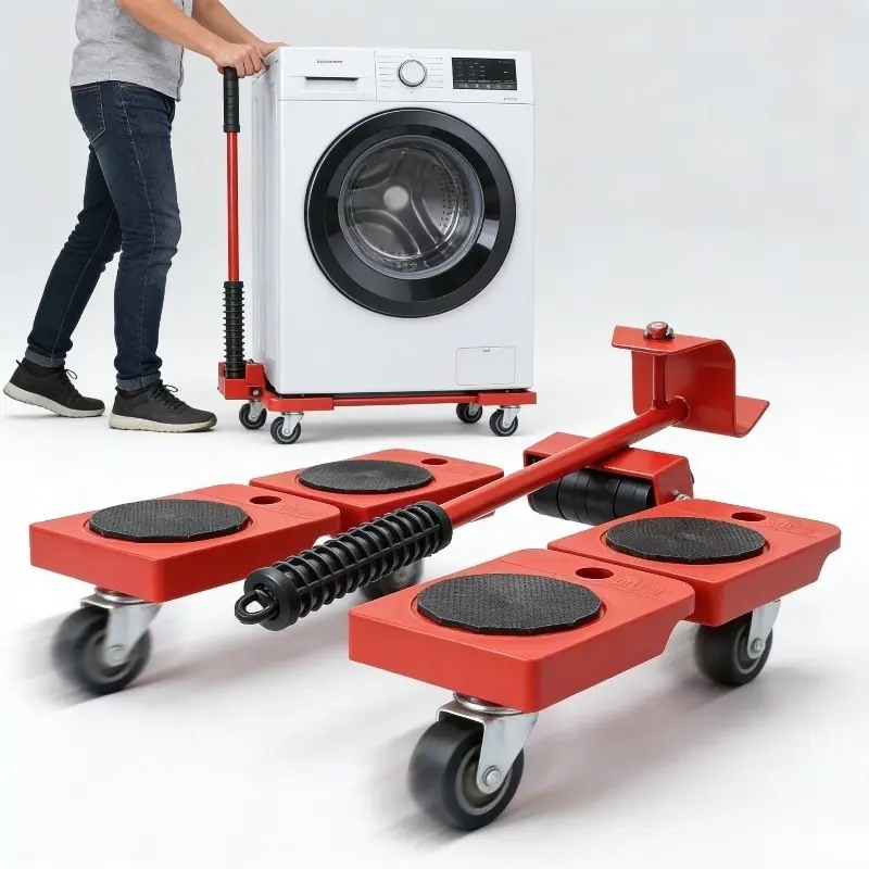 5pcs Heavy-Duty Moving Kit, Furniture Lifter, Furniture Slider Set, Furniture Moving Roller Tool, Labor-Saving Heavy Lifting Tool, Pulley Base for Moving Large Items, Effortless Redesign and Rearranging of Living Spaces, Effortless Movement, Versatile Use