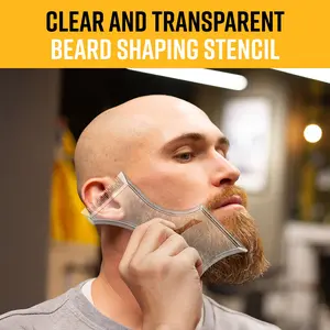 Cut Buddy Plus Beard Shaping Tool & Trimmer Guide with Durable W Comb Patented Stencil for Accurate Grooming Heatless DIY Beard Trimming Daily Haircare Hairline