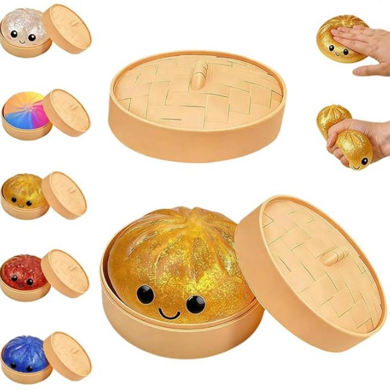 Extra Large Dumpling Squishy Stress Relief Toy, Soft TPR, Random Style, Valentine & Easter Gift for Kids Anime Design Silicone,mid year sale.