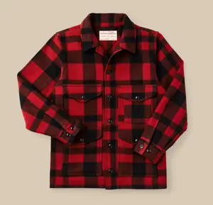 Filson Mackinaw Wool Cruiser Jacket color Red/black Plaid