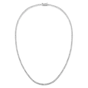 MDFUN 3.0mm Round Cut CZ Tennis Necklace – Minimalist Stackable Sparkle Chain for Women, 16–24 Inch
