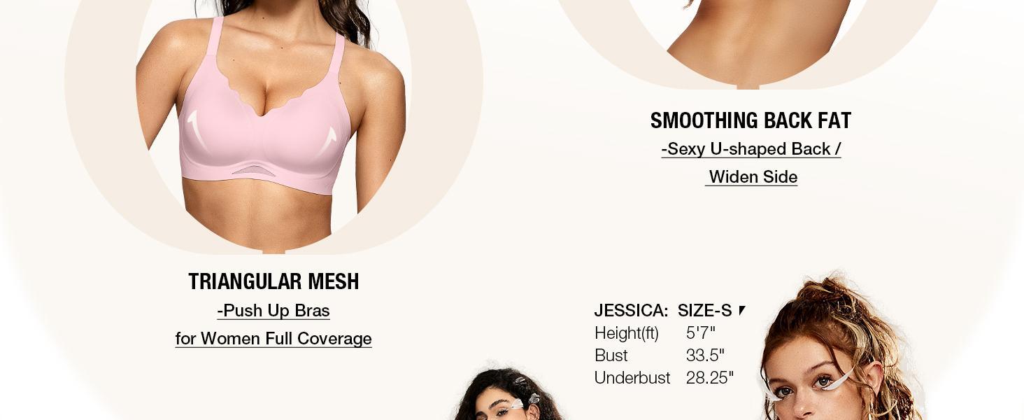 Womens Wireless Bras Push Up Bralettes No Underwire Supportive Scalloped Tshirt Jelly Bra Seamless Comfortable Everyday Bras Dealsforyoudays