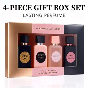 4-Piece Set, Women's Eau De Parfuma Spray Gift Box, Long Lasting Fragrance, 4 Different Flavor, Perfect For Holiday Gifts, Dating, Daily Life, Parties, 0.68 fl oz/bottle