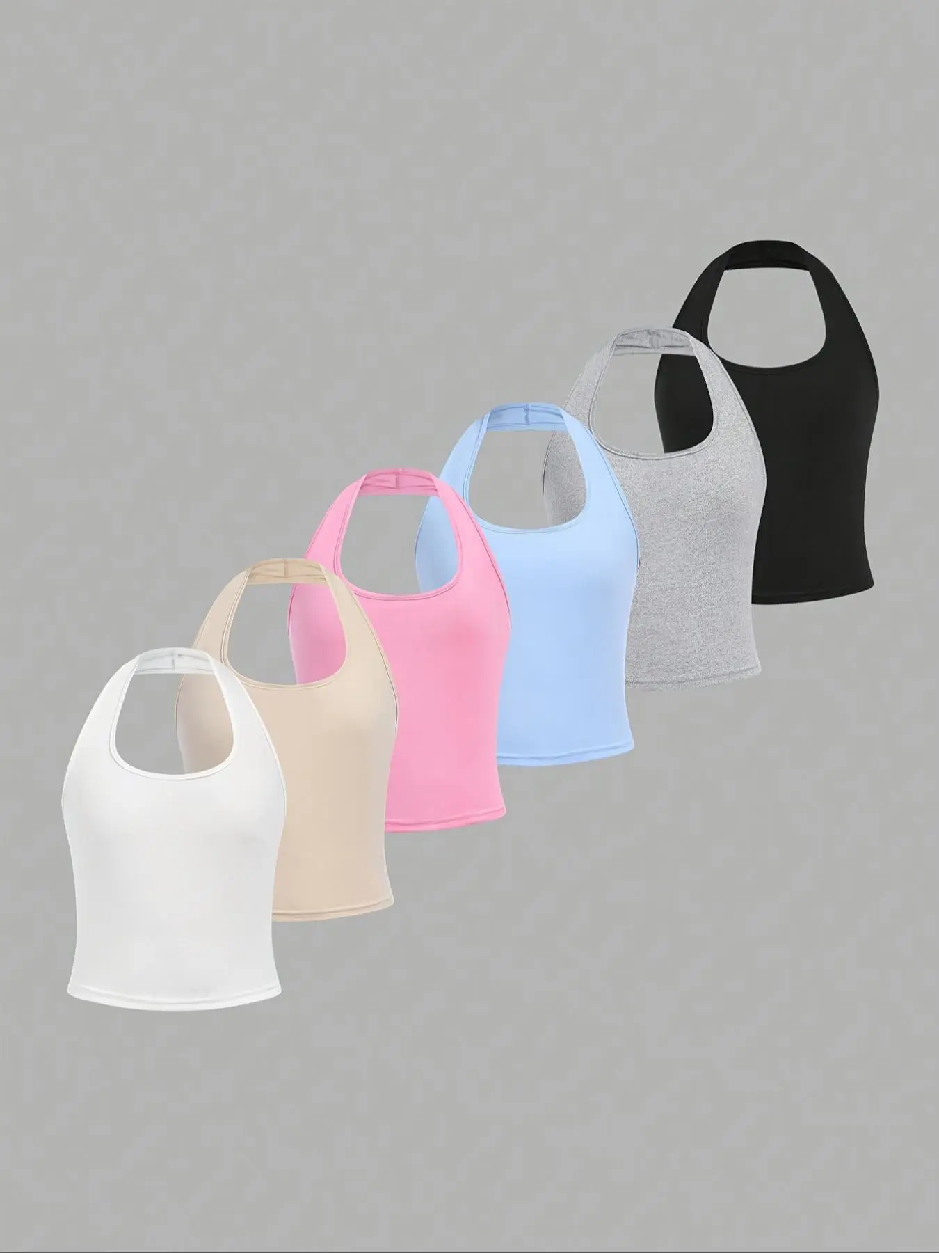 Women's Solid Color Halter Top, Casual Sleeveless Top for Summer, Ladies Clothes for Daily Wear