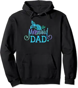 Mermaid Dad Family Matching Birthday Party Daddy Pullover Hoodie - Briannama Shop 76B09WN2KV5H