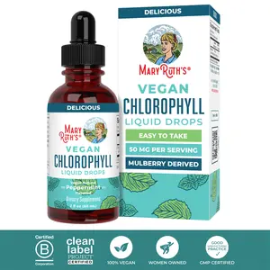 MaryRuth's Vegan Chlorophyll Liquid Drops - Non-Diluted Liquid Chlorophyll - Mulberry Derived Supplement - Non-GMO - Delicious Minty Flavor - 2 Fl Oz