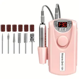 Professional Nail Grinding Machine, Portable Electric Acrylic Gel Nail Set, USB Rechargeable, Home and Salon Use, Ceramic Nail Drill Bit