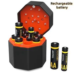 A rechargeable lithium battery compartment, consisting of 8 AA and 4 AAA lithium batteries, suitable for various household appliances. It features rechargeable lithium-ion batteries that can be reused. A must-have item for the home.