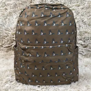 Duck printed hunting canvas backpack kids boys bookbags