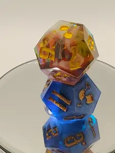 Daggerheart Twin d12 Dice for Dungeons & Dragons – Rainbow Cloud Hope & Midnight Blue Fear
