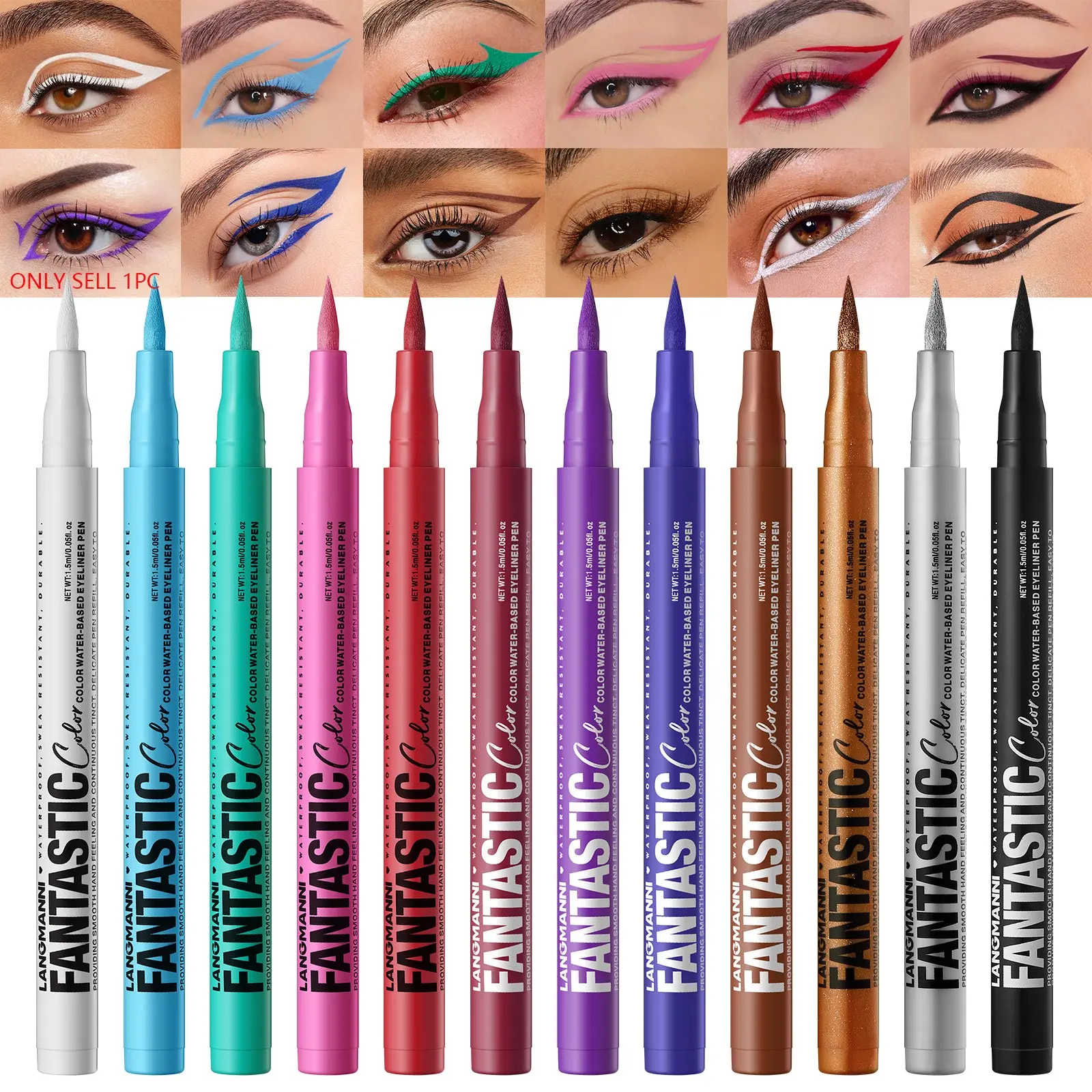 1PC eyeliner pen Liquid Eye Liner Waterproof Liners waterproof, sweat proof, fast drying, easy dyeing, lasting for 24 hours to enhance eye makeup Longwear eye liner