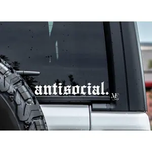 Antisocial Vinyl Car Decal