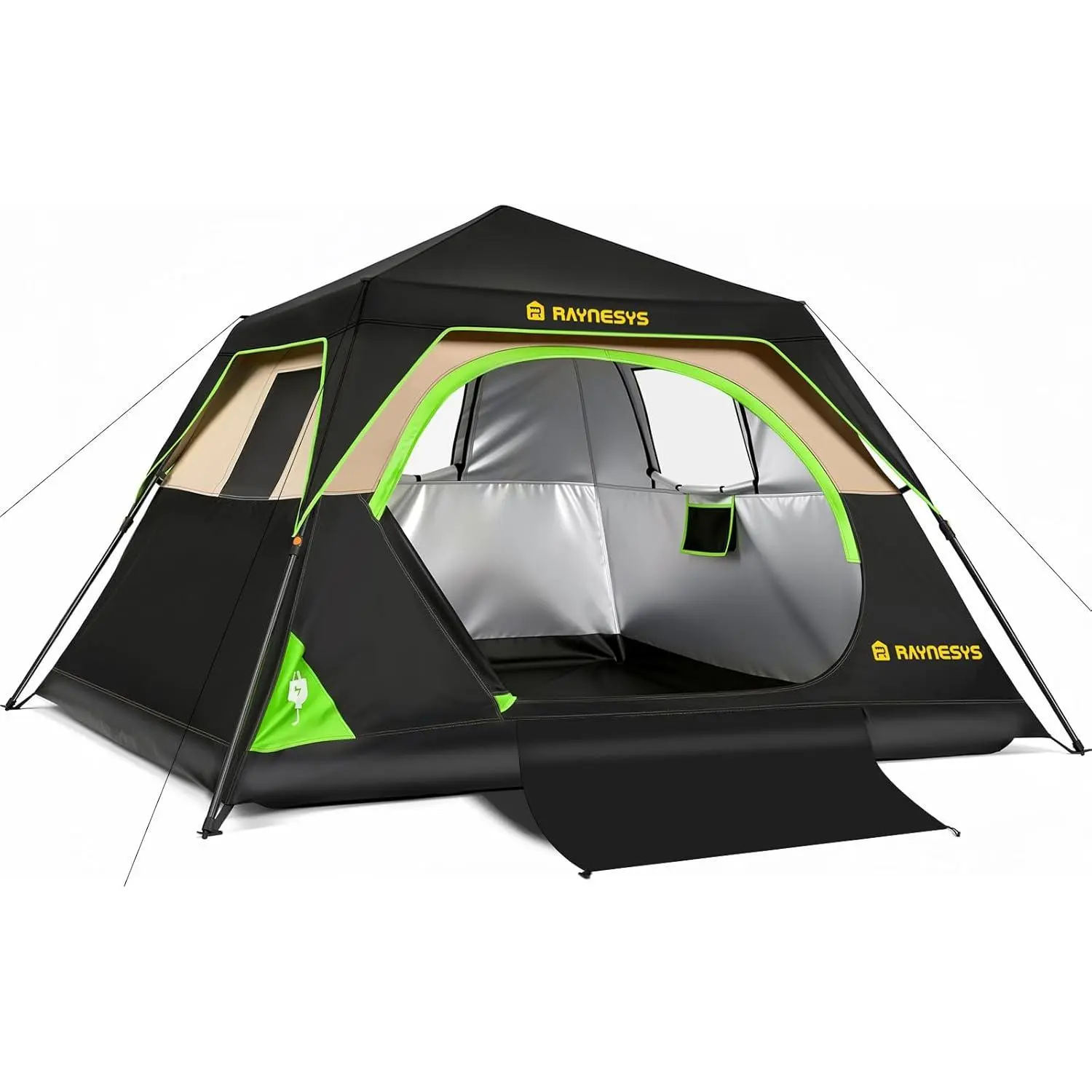 4/6 Person Instant Tent, Camping Tent Setup in 60 Seconds, Waterproof Pop Up Tents for Camping with Top Rainfly, Instant Cabin Tents with Portable Carry Bag for Family Camp & Hiking