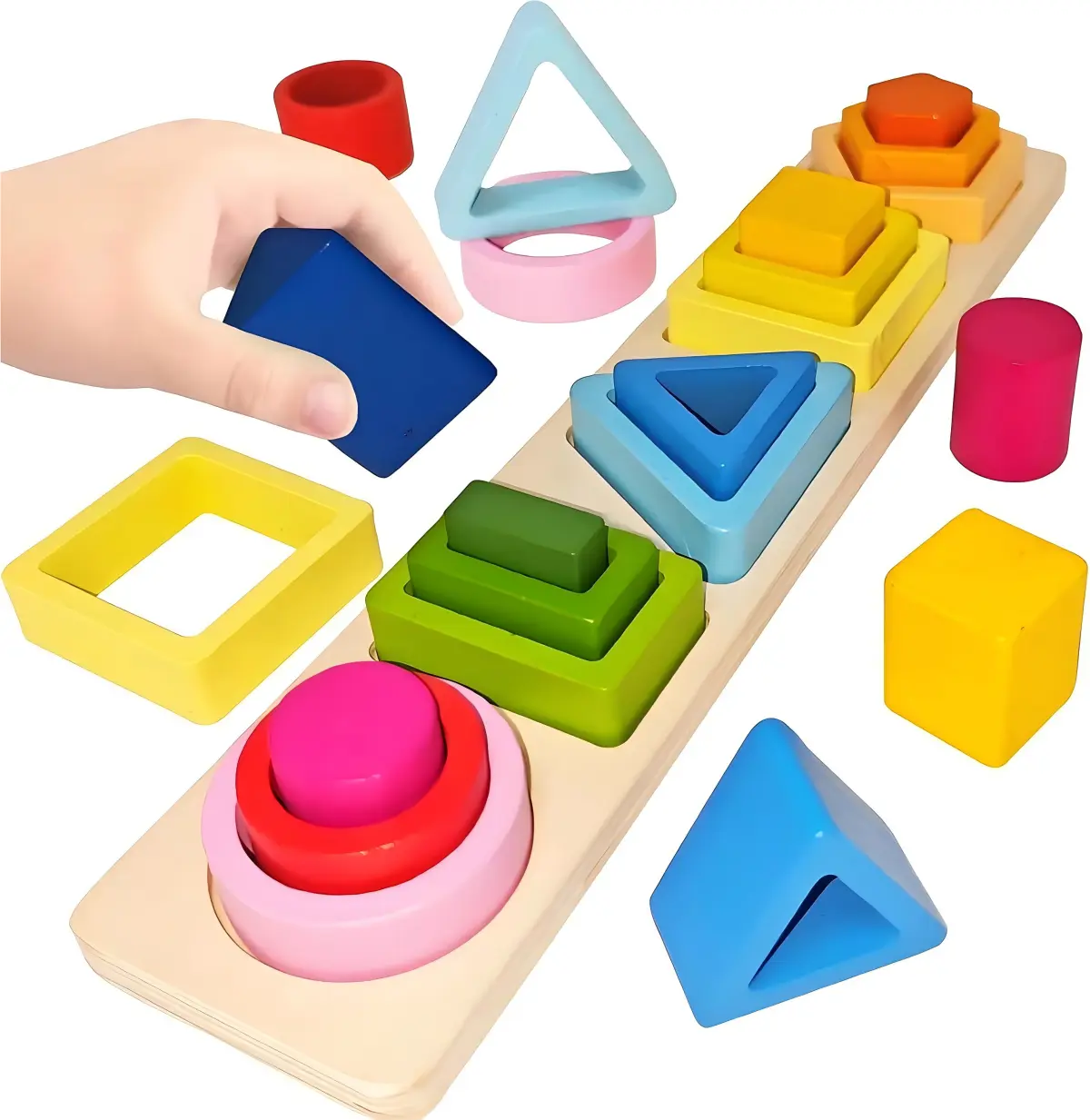 1 Set Montessori Color Sorting & Stacking Toy - Shape Sorter Building Blocks, Educational Color Recognition Toy for Kids, Montessori Sorting Game, Toys For Kids, Montessori Toys
