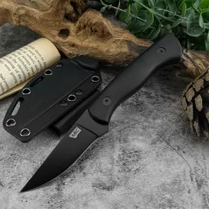 High-quality wear-resistant fixed blade knife with sheath, 7Cr13Mov steel cutting edge, nylon fiber handle, outdoor multi-purpose tool, camping and travel knife, fishing and hiking high-hardness utility knife, Emergency Tool.