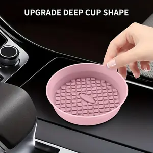 [Waterproof Coaster Holder] 2pcs Multicolor Waterproof Non-slip Coaster Cup Holder Splash-proof Bracket Car Interior Accessories