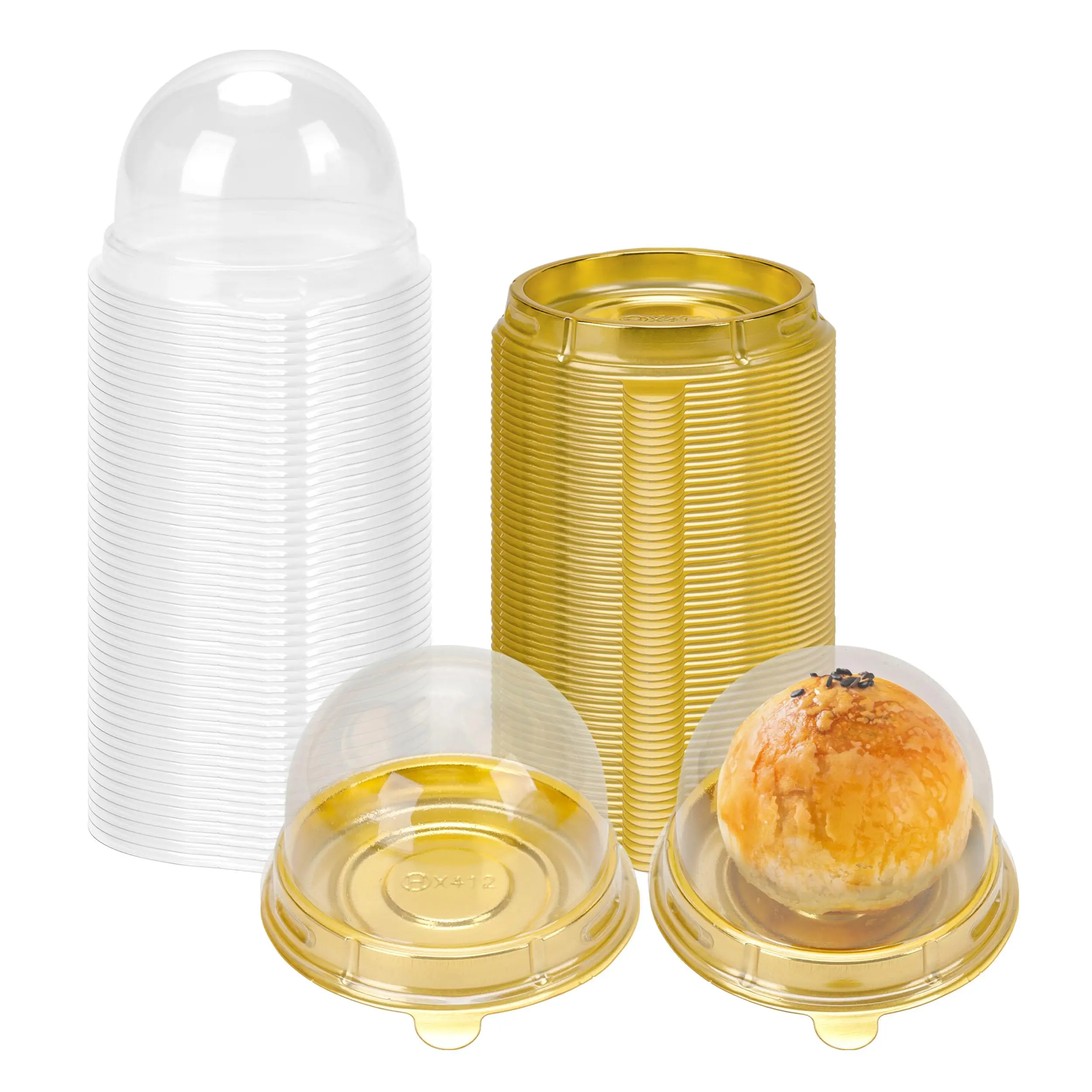 Mini Individual Cupcake Container Mini Cupcake Holder Desk Pet Containers for Chocolate Covered Cookies, Strawberry, Mooncake