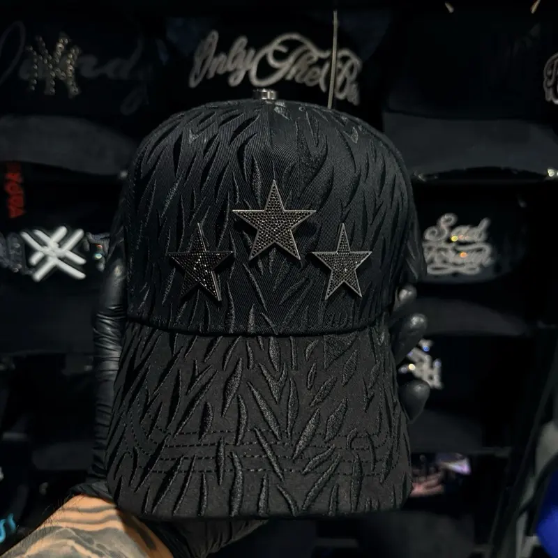 Unisex Rockstar Beanie - Total Black Design, Star Accent