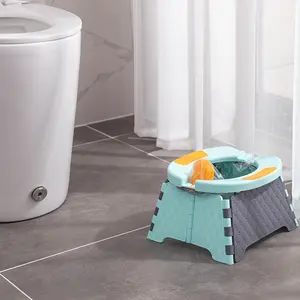 Outdoor Mobile Folding Commode, Portable Car Emergency Toilet, No-Clean Travel Potty for Adults, Camping Supplies, Camping Equipment