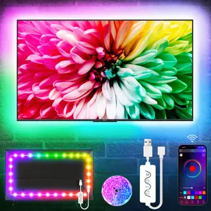 RGB TV Backlight LED Strip, Music Sync, USB Powered, Fits 32-43in TVs, Perfect for Bedroom, Gaming & Home Decor.