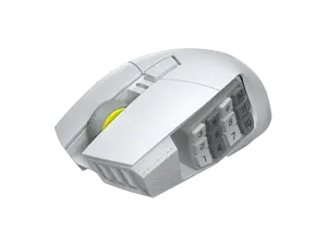 Corsair Scimitar Elite Wireless SE MMO Gaming Mouse – 33000 DPI, 16 Programmable Buttons, Adjustable Key Slider, Elgato Stream Deck Integration, 1000Hz Polling, Up to 150hrs Battery – White