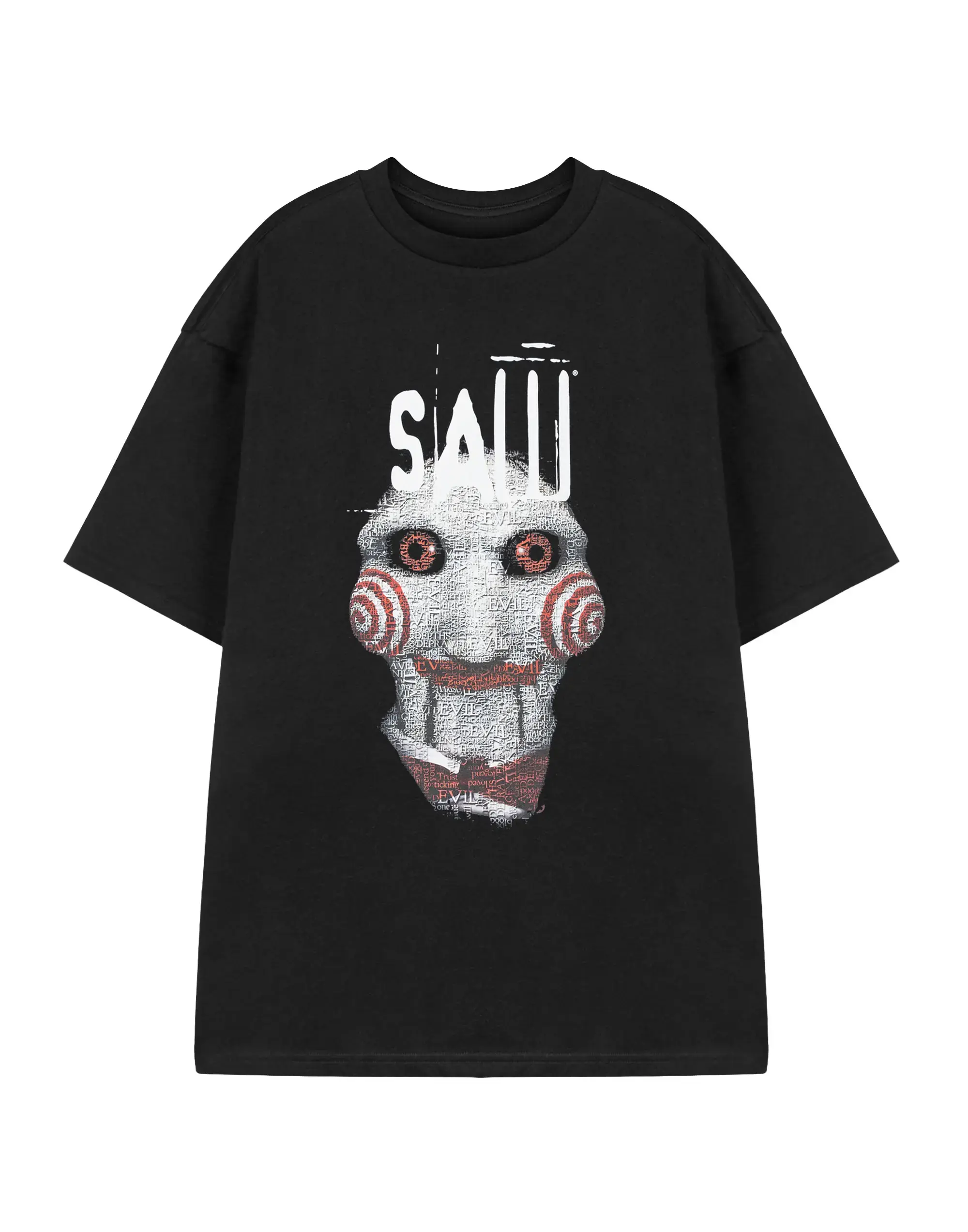 Saw Doll Mens T-Shirt in Black, Horror Movie Billy the Puppet Shirt, Unisex Short Sleeve T-Shirt