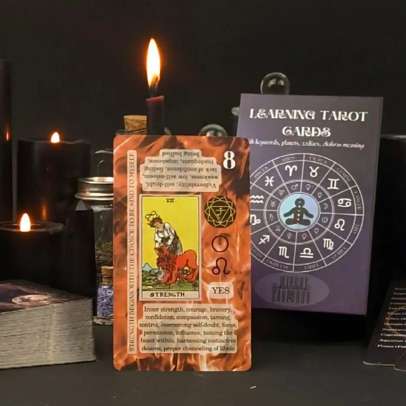 Witchy Cauldron Beginner Tarot Deck with Meanings Chakras Zodiac & More 78 Cards Guided Learning Energy Card Interpretations