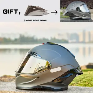 Nbtk Brand Full-Face Motorcycle Helmet, A cool big spoiler as a gift.ECE Safety Certification.Abs Material with Eps Padding, Adjustable Ventilation, UV Protection, Unisex, 3C & Dot Certified