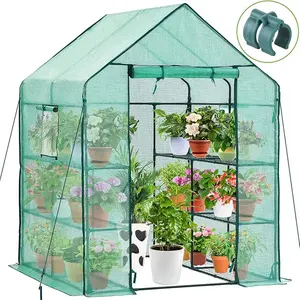 Greenhouse, Portable with Powder-Coated Steel Frame & Extended Bottom for Indoor & Outdoor Growing Greenhouse, Portable with Powder-Coated Steel Frame & Extended Bottom for Indoor & Outdoor Growing