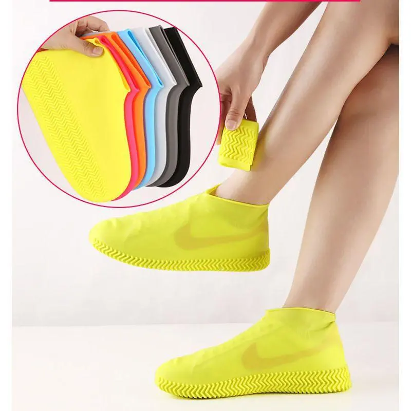 Reusable Waterproof Shoe Covers - Non-Slip Rubber Boot Protectors for Men & Women, Ideal for Outdoor Activities, Commuting, Gardening, and Home Use Rainy Days Silicone