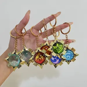 Game Impact Natlan Visions Pendant Cosplay Fontaine Eye Of God DIY Backpack Keychains Halloween Transparent Glasses Women Gifts