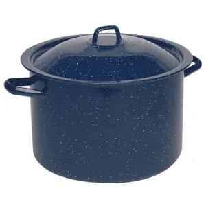 Blue Speckled Enamel Stock Pot 6 Quart, Blue