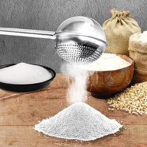 1pc Flour Sprinkler 304 Stainless Steel, Flour Filter One Hand Operation Spring Flour Sieve, Dust Collector Flour Sprinkler Tool For Baking, Sifter