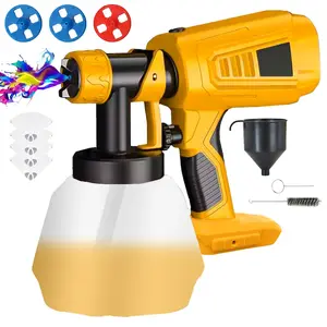 Cordless Paint Sprayer for Dewalt 20V Battery,Spray Paint Gun with 4 Nozzles and 1000ml Container for House Painting Interior and Wood/Walls/Fence(Not Included Battery)