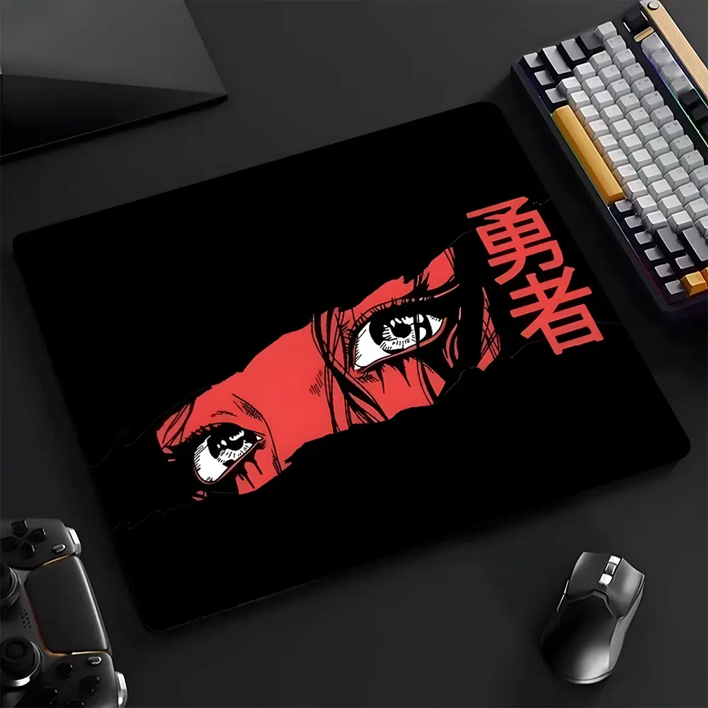 Cool Japanese Anime Warriors Large Gaming Glass Mouse Pad,High Quality Reinforced Glass, Aesthetic Waterproof Washable Smooth Hard Desk Mat, Smooth touch is a must-have for gamers,Reinforced and Upgraded Smooth for Gaming,Ideal Gift for Family