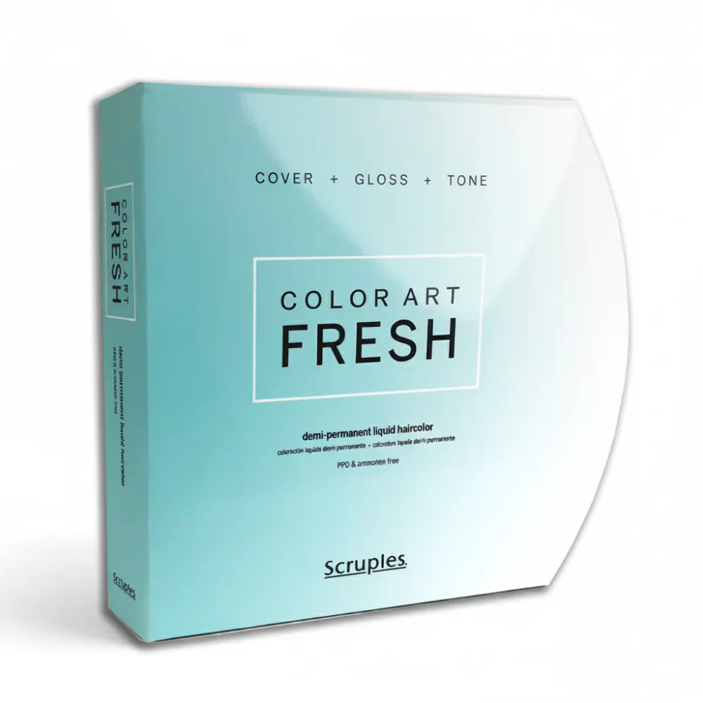 Scruples COLOR ART FRESH Swatch Book - Fashion-Focused Activity Book for Children, 30 Pigmented Liquid Shades, Demi-Permanent PPD & Ammonia Free, English Language Guide