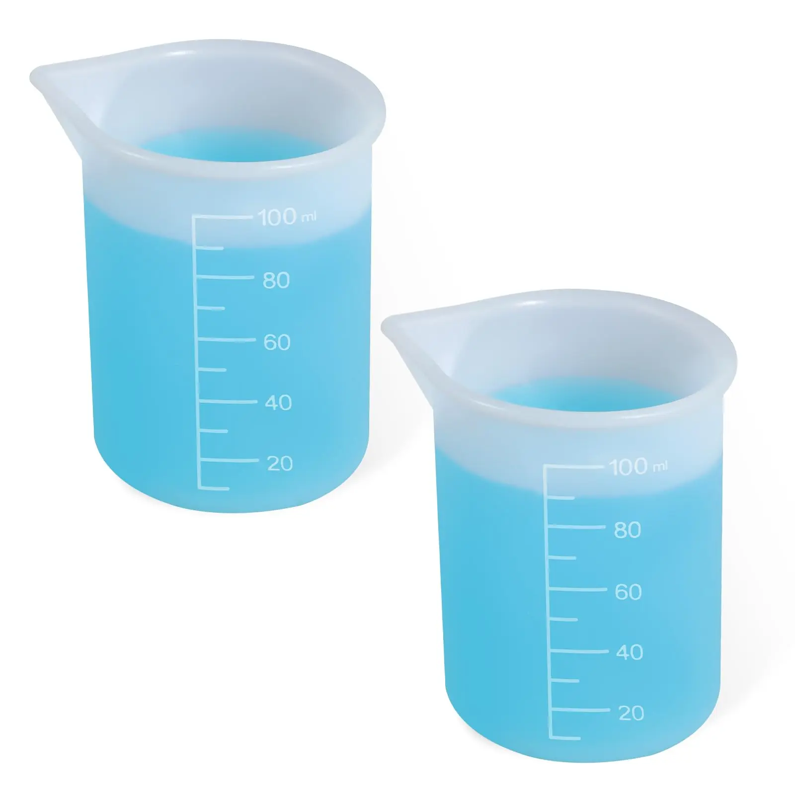 2pcs Silicone Laundry Detergent Cup  Measuring Dispenser Cups Reusable For Liquid Flexible Washable Home Dormitory Hotel