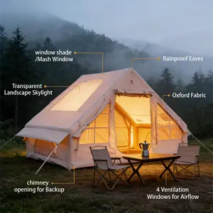 [Fast shipping]PAKICETUS Frame Tent for 4-8 People - 4-Season Waterproof Outdoor Camping Tent with Stove Jack, Durable Oxford Fabric Portable Glamping Tent with Mesh & Skylight tiktokshopspringglowup