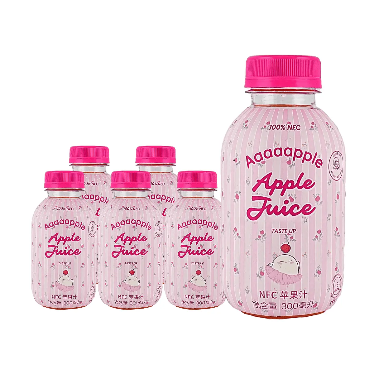 Aaaaapple Organic Red Fuji Apple Juice 300ml - 6 Pack, 100% Pure Fruit, Low Calorie, Zero Sugar, Zero Fat